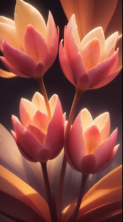 Crystal tulip, Splendor, Colorful, Amazing photography, dramatic  lighting, photo-realism, ultra - detailed, 4K, depth of fields, A high resolution, film grain, macro