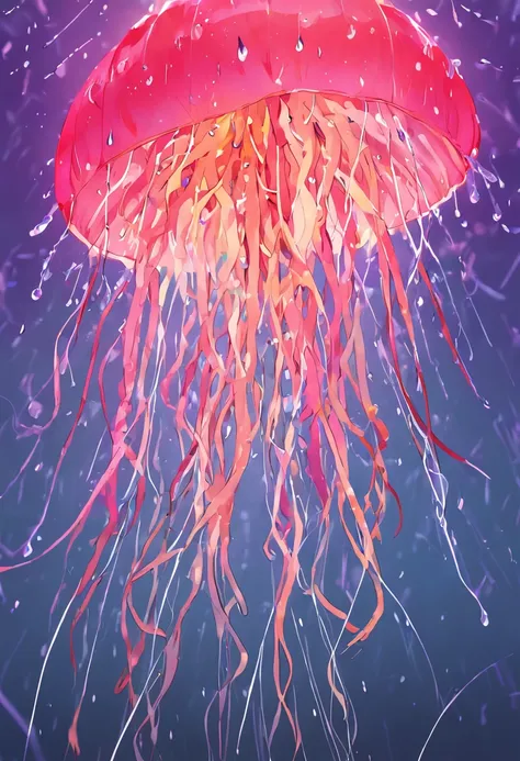 incredible abstract rain of floating ((jellyfish, tiny of all colors)), flawless, extreme perfectionism style, ultra detailed, 8k digital art,