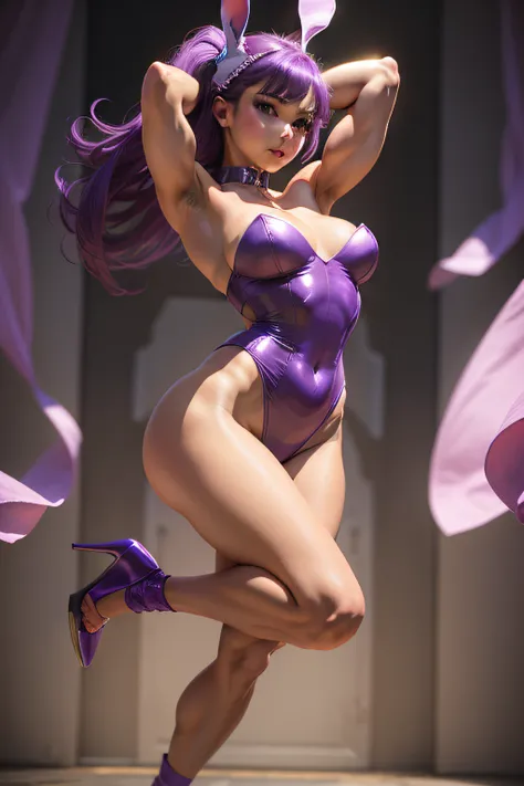 purple haired woman in a purple lingerie posing for a picture, cgsociety masterpiece, 3 d render character art 8 k, wlop glossy skin, purple body, sexy pose, artstation masterpiece, deviantart artstation cgscosiety, cgsociety inspired, smooth purple skin, ...