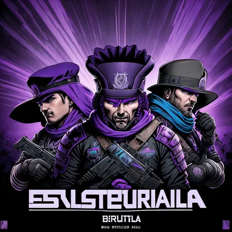 Cartel de estilo brutalista, Blue and purple color