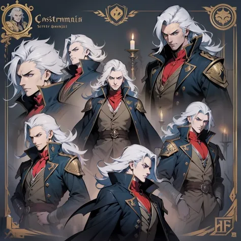 Castlevania lord of the shadows character design sheet super detailed hyper réaliste