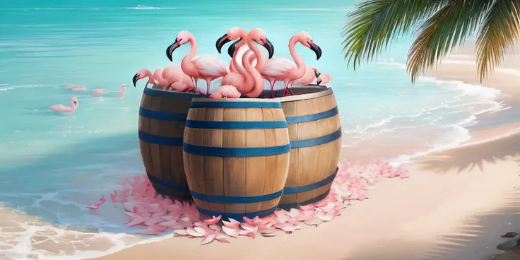 Barrel of flamingos