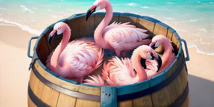 Barrel of flamingos