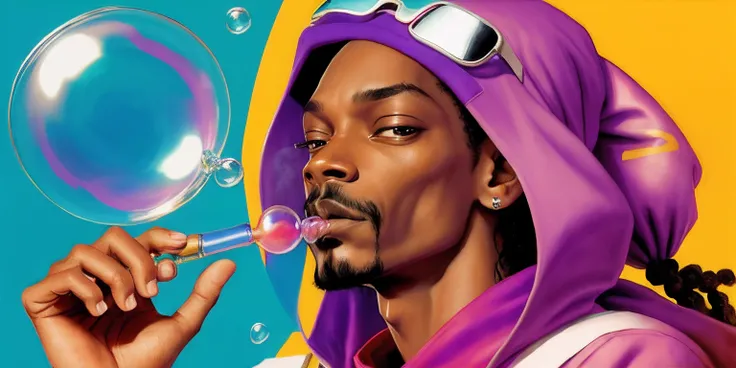 snoop dog blowing bubbles