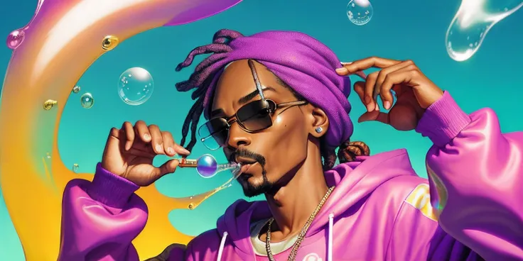 snoop dog blowing bubbles