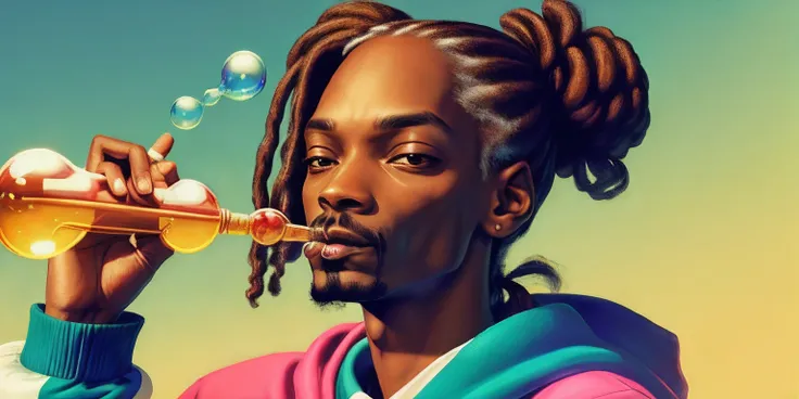 snoop dog blowing bubbles