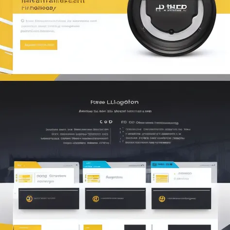 Create a logo with the name HD products and services in yellow and gray colors