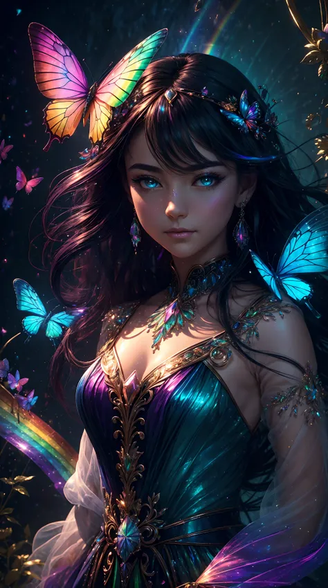 (((masterpiece))), (((best quality))), ((ultra-detailed)),(highly detailed CG illustration), ((an extremely delicate and beautiful)),cinematic light, Create a stunning fantasy artwork that mimics the style of currently trending masters of the genre. The ar...