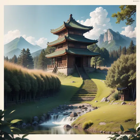 The mountains are not high，There is a name for immortals，The water is not deep，There are dragons and spirits。Si is the Burrow，Only Wu Dexin。Moss scars upper steps green，The grass is green。There is a great deal of laughter，There is no white Ding in the exch...