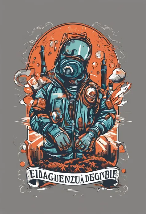 crie uma logo para camiseta moderna que envolva o seguinte tema: "Taught Science, Reagindo contra a Dengue