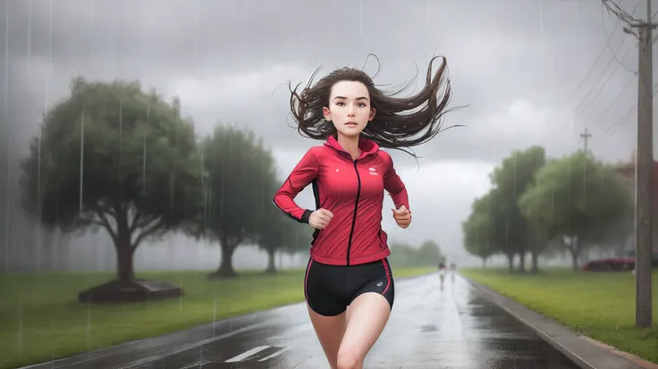 Skinny girl，Run in the wind and rain，Lots of detail