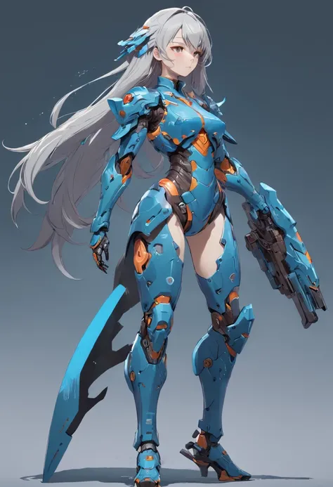 Close-up of a woman in armor, full body concept, full body concept art, detailed full body concept art, ( ( concept art of character ) ), female mecha, senior concept artist, beautiful full-body concept art, interesting character design, full body action c...