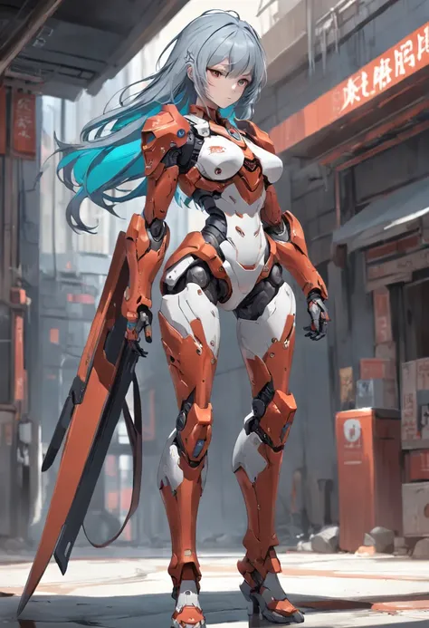 Close-up of a woman in armor, full body concept, full body concept art, detailed full body concept art, ( ( concept art of character ) ), female mecha, senior concept artist, beautiful full-body concept art, interesting character design, full body action c...