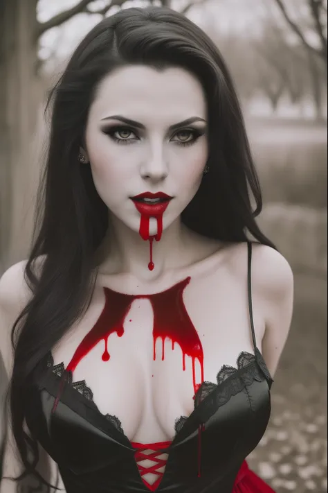 vampire woman in a red dress with blood dripping down her chest, female vampire, beautiful female vampire, beautiful vampire female queen, beautiful vampire queen, vampire girl, woman vampire, beautiful scary female vampire, portrait of beautiful vampire, ...