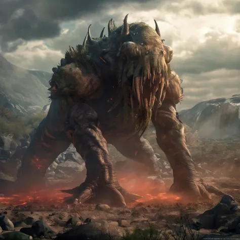 Giant creatures(divino)It is a giant creature that lives underground，Alien natives against alien invasion armies，Also known as the god of the earth by the locals, He rushed out of the ground(Breaking ground）Join the battlefield，The size of the giant creatu...