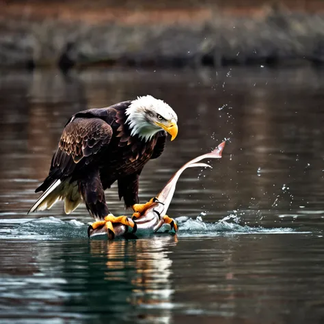 Eagle claws catch big fish