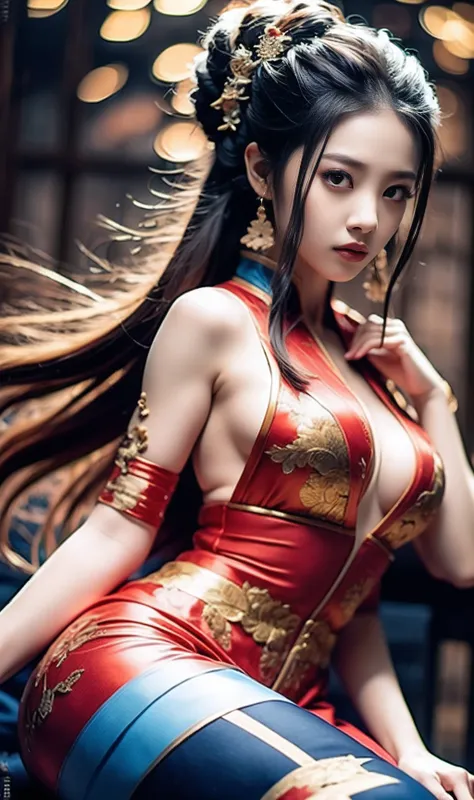 Best quality, Master, A high resolution, Wuxia 1girl, china dress, Super beautiful face, super beautiful eye, Super beautiful hair Super beautiful face，Super beautiful eyes，Super beautiful hair，（（Bare chest))