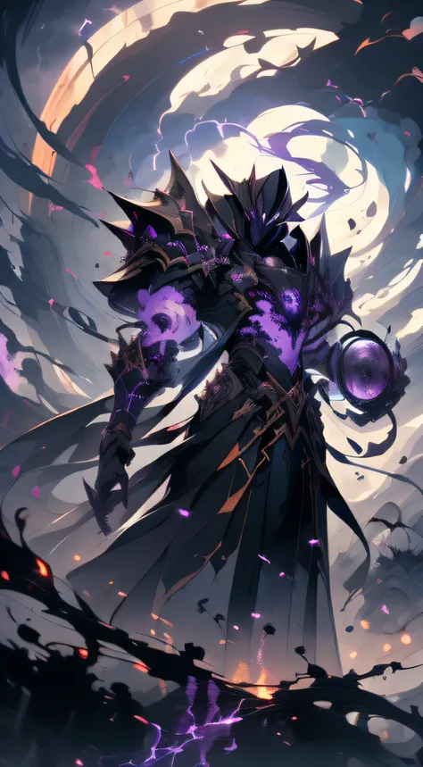 (absurdres, highres, ultra detailed, HDR), masterpiece, best quality, grim reaper male with scythe sitting on demon with a giant eye, in arrogant look, solo, reaper, male,huge scythe,glowing scythe, demon eyeball, giant eyeball, disgusting, black demon win...