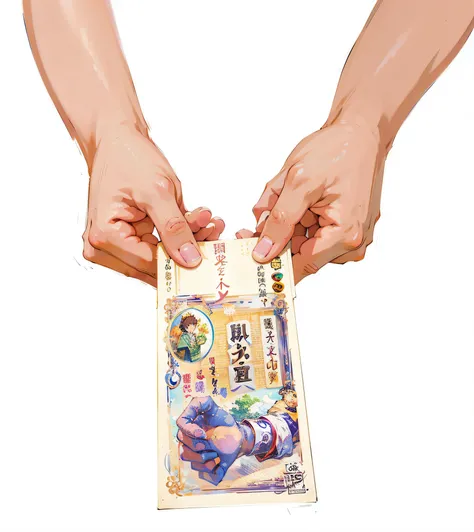 (top-quality、​masterpiece:1.2)、、illustratio、Hands of a man offering money、fat man hand、anime illustrated、Monotonous anime、Easy painting、Simple painting