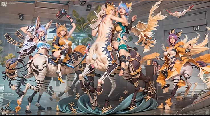 In the beautiful illustration of this super-grand scene，The ultra-long-range lens is shown（Eight unique centaur characters：9.9），They all have their own characteristics，Vivid and interesting。Radiant angelic centaurs from the heavenly realm，To the hellish ce...