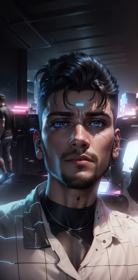 Change background, cyberpunk, men, handsomeboy, 8k ultra hd