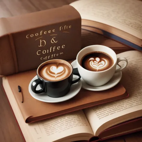 Coffee combined with book logo