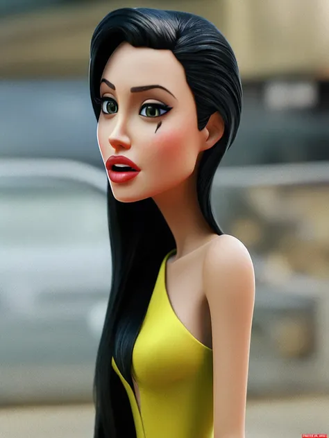 Angelina Jolie，Sexy, （pixar-style） （tmasterpiece：1.2） （Bokeh） （best qualtiy） （Detail Skins） （Detail texture） （8K） （Clay） （cinmatic lighting） （sharp fokus