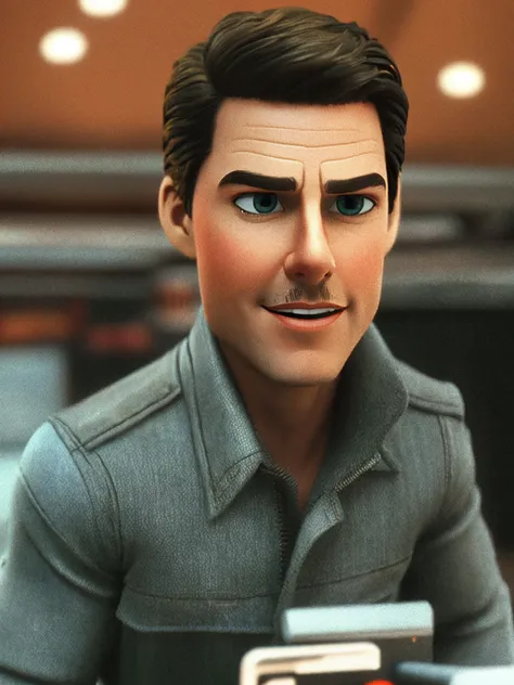 Tom Cruise， spy,（pixar-style） （tmasterpiece：1.2） （Bokeh） （best qualtiy） （Detail Skins） （Detail texture） （8K） （Clay） （cinmatic lighting） （sharp fokus