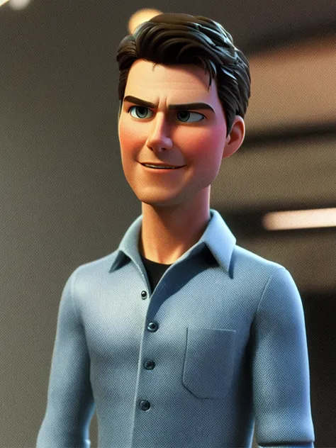 Tom Cruise， （pixar-style） （tmasterpiece：1.2） （bokeh） （best qualtiy） （Detail Skins） （detail texture） （8k） （clay） （cinmatic lighting） （sharp fokus