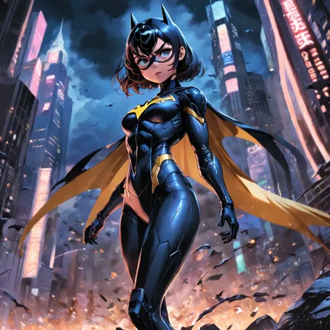 Realistic depiction of an advanced cybersuit in black, Batgirl из DC Comics