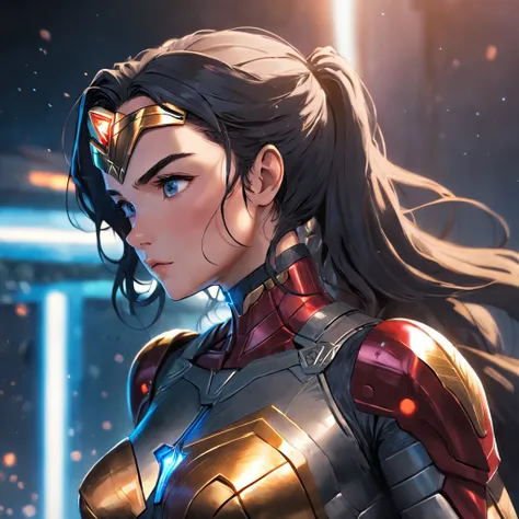 Realistic depiction of an advanced cybersuit, Sexy Wonder Woman by DC Comics