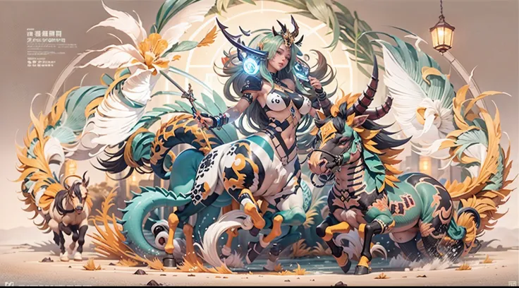 In the beautiful illustration of this super-grand scene，The ultra-long-range lens is shown（Eight unique centaur characters：9.9），They all have their own characteristics，Vivid and interesting。Radiant angelic centaurs from the heavenly realm，To the hellish ce...