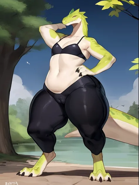 (realistic), uploaded on e621, high quality, 4k, 8k, adult, mature female, bigger, larger, (female thicc mother lizard), ((animal)), ((feral)), standing, spread legs, (animalistic proportions), (plump innie pussy, pussyline, pussyoutlines), heavy legs, hug...