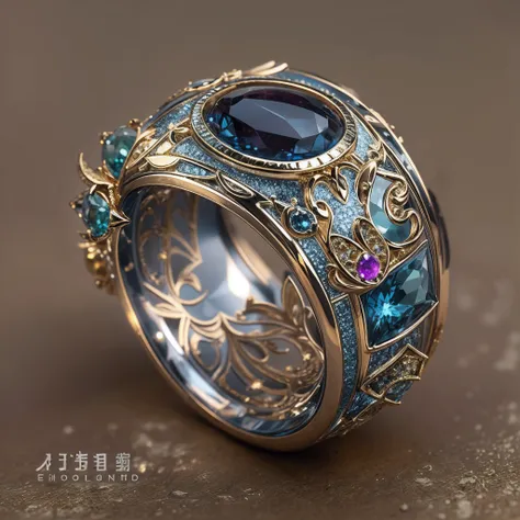 masterpiece，highest  quality，(nothing but the ring)，(no man),ring set with phoenix，starrysky，wrapped around the end from beginni...