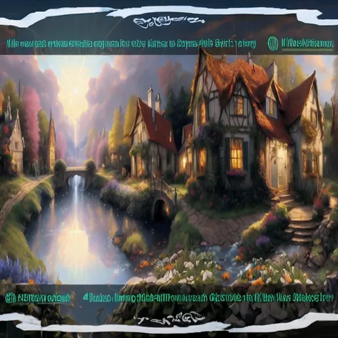 there is a painting of a house and a stream in the middle of a country, 4 k matte thomas kinkade, 8k high quality detailed art, 4 k highly detailed art, 4k highly detailed digital art, highly detailed 4 k art, kinkade. award winning, 8 k highly detailed ar...