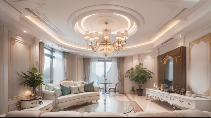 Round mansion, The decoration is simple and atmospheric, Exquisite furniture, Elegant environment, 113.04 sqm, A fresh and comfortable space with a diameter of 12 meters