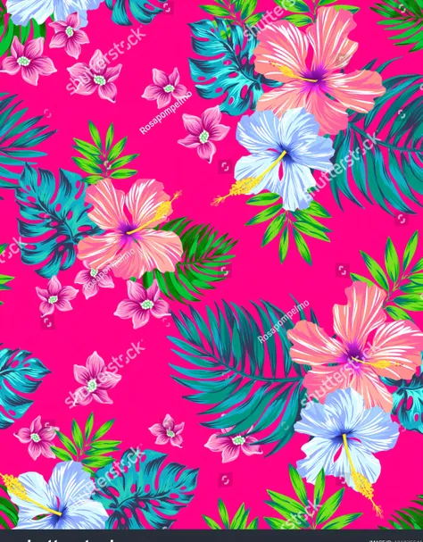 Seamless tropical floral background with pink and blue flowers, blooming tropical flowers, tropical flowers, beautiful tropical flowers, Neon floral pattern, summer color pattern, tropical plants and flowers, tropical flower plants, elegant tropical prints...