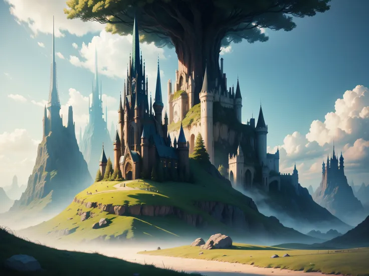 Fantasy Worlds: Imaginary landscapes and fantastical scenes.