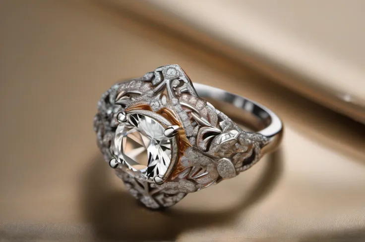 "a unique and exquisite ring with intricate details, reflecting elegance and craftsmanship."