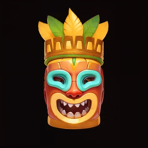 （golden colored:0.8），（amarelo:0.2），（Color:0.3），mayan style，Hawaiian Nation，gameicon，highest masterpiece，high qulity