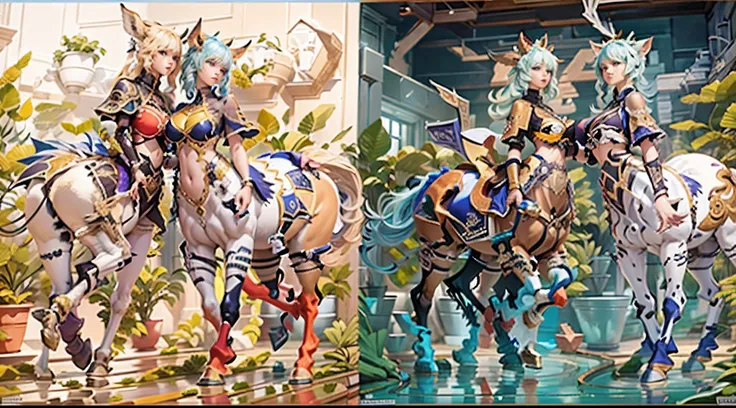 In the beautiful illustration of this super-grand scene，The ultra-long-range lens is shown（Eight unique centaur characters：9.9），They all have their own characteristics，Vivid and interesting。Radiant angelic centaurs from the heavenly realm，To the hellish ce...