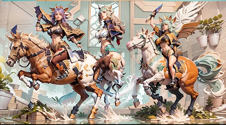 In the beautiful illustration of this super-grand scene，The ultra-long-range lens is shown（Eight unique centaur characters：9.9），They all have their own characteristics，Vivid and interesting。Radiant angelic centaurs from the heavenly realm，To the hellish ce...