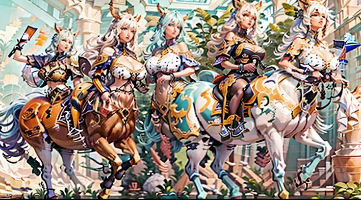 In the beautiful illustration of this super-grand scene，The ultra-long-range lens is shown（Eight unique centaur characters：9.9），They all have their own characteristics，Vivid and interesting。Radiant angelic centaurs from the heavenly realm，To the hellish ce...