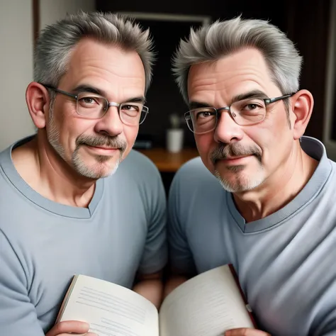 Twin brothers，age 55，magister，onbed