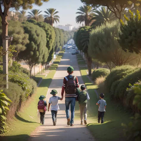 no forest, Casablanca Morocco, going to school, crowded city