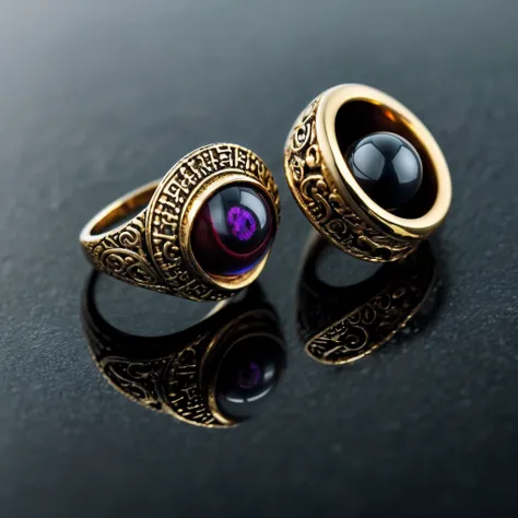 (​masterpiece)、(8k wallpaper)、top-quality、电影灯光、细致背景、(Rings sinking to the bottom of the ocean:1.4)、(The ring has an eyeball:1.4)、Gemstones look like eyeballs、Curse Ring、Legendary rings made in ancient times、No one was found、The ring is golden、Rings covered...