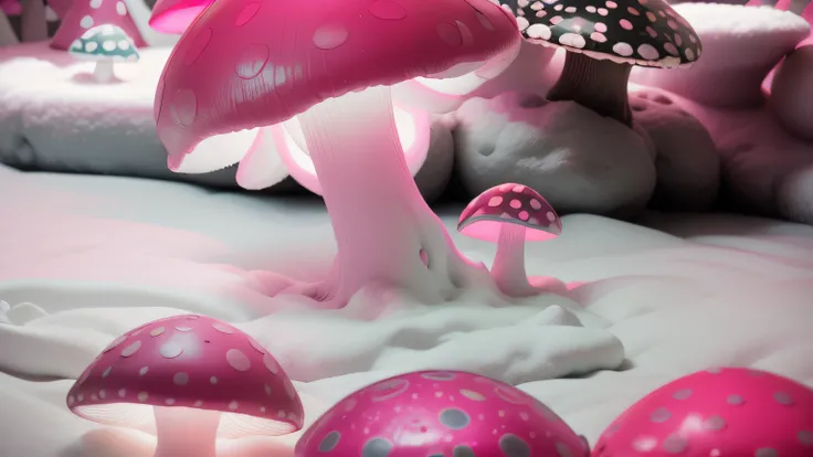 maquete. Neon dark pink mushroom. maquete. Neon Mushroom. Neve branca. maquete. neon light. cotton. maquete. dark pink mushroom.