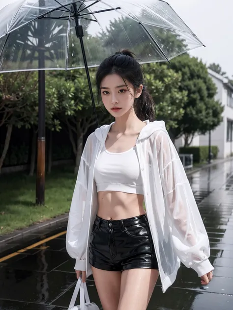 ((smallunderboob,Tomboyish,small heads)), (Well-defined abs: 1.1), (perfect bodies: 1.1), (short-length straighthair: 1.2), Black hair, upper body photos, attractive collarbone，nabel，（极其细致的CG 8k壁纸），（Extremely refined and beautiful），（tmasterpiece），（best qua...