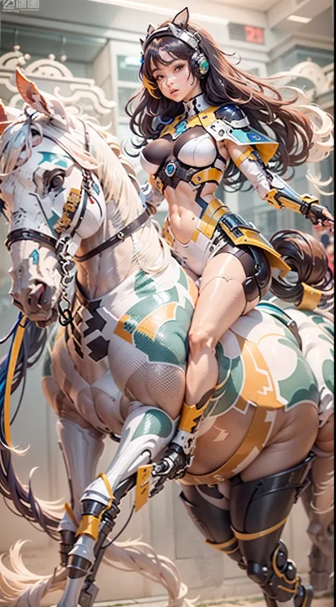 （A female centaur：1.5），She is both（Female: Centaur, half human, half horse, half horse, half horse：1.5），It is also a female Yingzhao。She blends both images，The first is：（（The head of the horse/neck/Shoulder these parts，Replaced with a beautiful female huma...