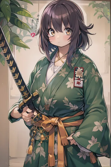 samurais、wielding a katana、Cute 12 years old、huge-breasted